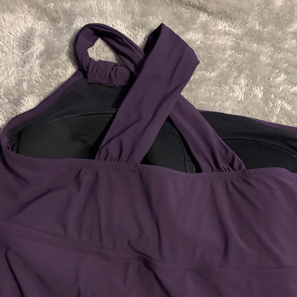 Lands' End Women's Purple One-Piece Swimsuit - Picture 3 of 5